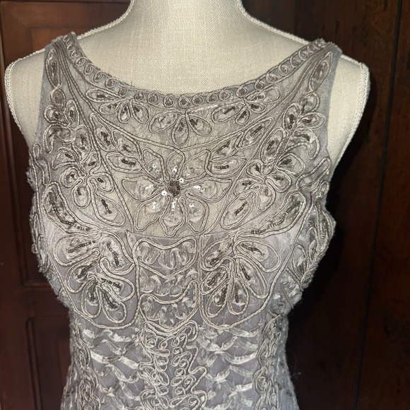 Womens Sue Wong Formal Dress Size 2 Sleeveless Silver Sequin Cocktail Wedding‎ - Picture 2 of 8
